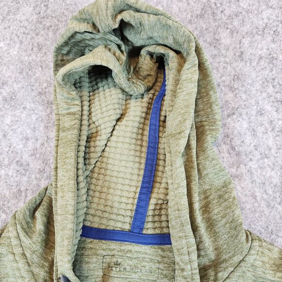 Peter Millar Apollo French Terry Hoodie Women L Green Golf Full Zip Pockets‎ - Picture 6 of 11